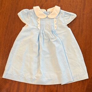 Luli & Me Light Blue Linen Dress - 18M